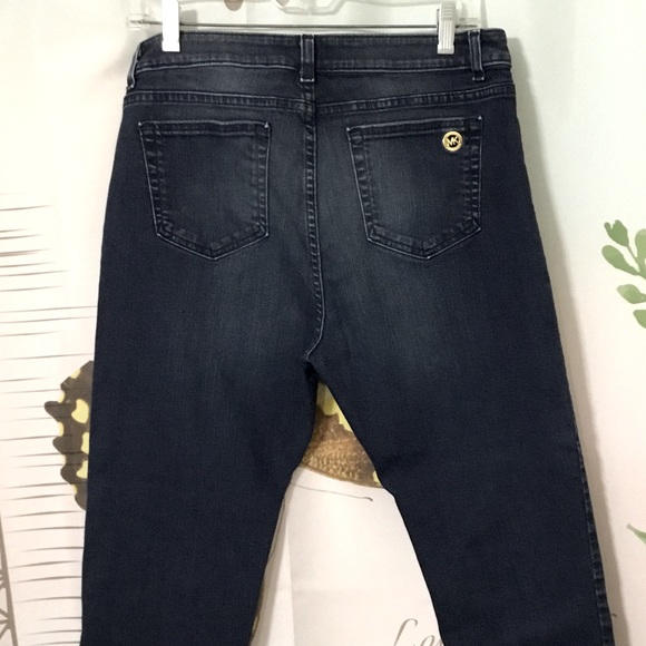 Michael Kors~Women's Size 10P Blue Skinny Leg Dark Wash Stretch Jeans - Picture 6 of 8